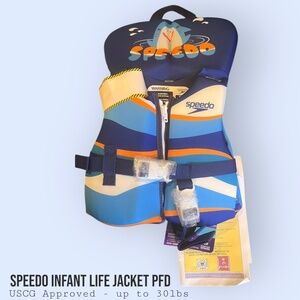 NWT Speedo Infant Life Jacket PFD – USCG Approved – Up to 30 lbs -unused